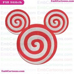 Caramel Round Mickey Mouse Embroidery Design