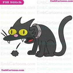 Cat The Simpsons Snowball Embroidery Design 2