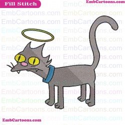 Cat The Simpsons Snowball Embroidery Design 3