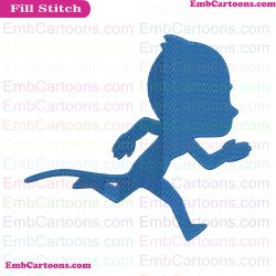 Catboy Silhouettes Blue PJ Masks Embroidery Design