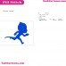 Catboy Silhouettes Blue PJ Masks Embroidery Design