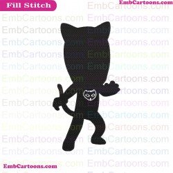 Catboy Silhouettes PJ Masks Embroidery Design
