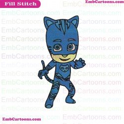 Catboy Silhouettes PJ Masks Embroidery Design 2