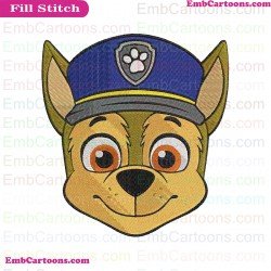 Chase Face Paw Patrol Embroidery Design