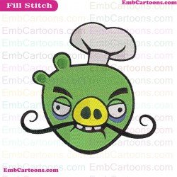 Chef Pig Angry Birds Embroidery Design