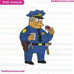 Chief Clancy Wiggum Embroidery Design