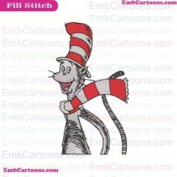 Christmas Day Dr Seuss The Cat In The Hat Embroidery Design