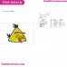 Chuck Face Smiley Angry Birds Embroidery Design