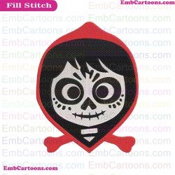 Coco Face Danger Embroidery Design