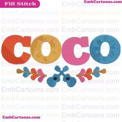 Coco Guitars Embroidery Design