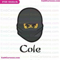 Cole Face Lego Ninjago Embroidery Design