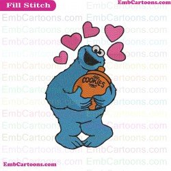 Cookie Monster 2 Sesame Street Embroidery Design