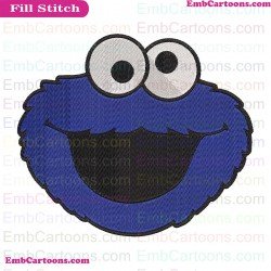 Cookie Monster Face Sesame Street Embroidery Design