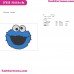 Cookie Monster Face Sesame Street Muppet Monster Embroidery Design
