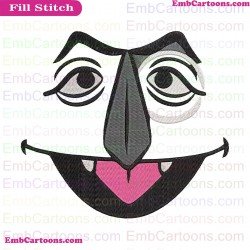 Count Von Count Face 2 Sesame Street Embroidery Design
