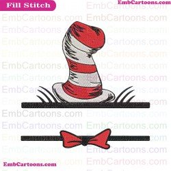 Cravat And Line Fot Title And Hat Dr Seuss Embroidery Design