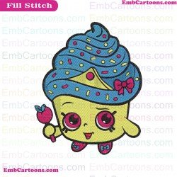 Cupcake Queen Shopkins Embroidery Design