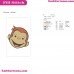 Curious George Face Embroidery Design