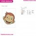 Curious George Face Embroidery Design