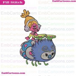 DJ Suki And Bug Trolls Embroidery Design