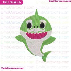 Daddy Shark Shark Family Embroidery Design