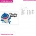 Daddy Shark With Bubbles Shark Family Embroidery Design