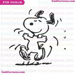 Dancing Snoopy Embroidery Design