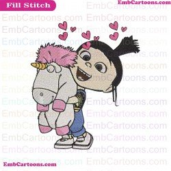 Despicable Me Agnes Unicorn Embroidery Design