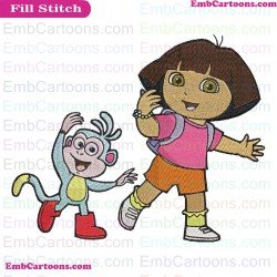 Dora And Boots Dora The Explorer Embroidery Design