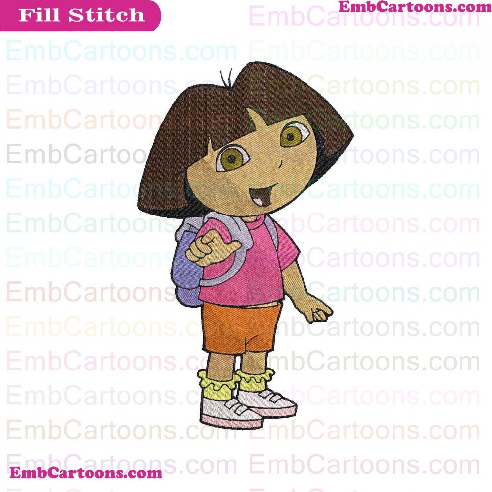 Dora Back Applique Design, Dora Back Embroidery Design, Back To Applique Design, Back To Embroidery Design, To School Applique Design, To School Embroidery Design, School Dora Applique Design, School Dora Embroidery Design, Dora The Applique Design, Dora 