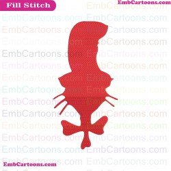 Dr Seuss Silhouette Face The Cat In The Hat Embroidery Design