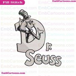 Dr Seuss Silhouette The Cat In The Hat Embroidery Design 2