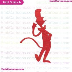 Dr Seuss Silhouette The Cat In The Hat Embroidery Design