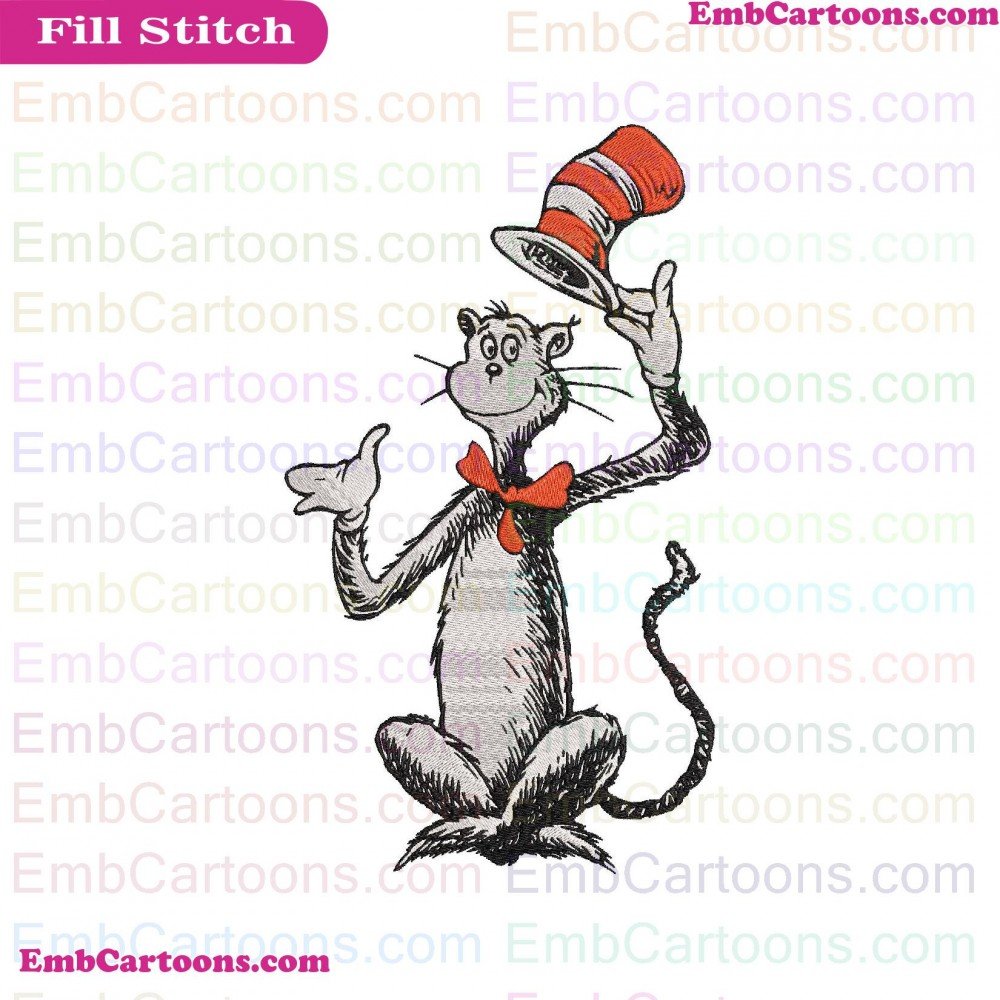 Dr Seuss Applique Design, Dr Seuss Embroidery Design, Seuss The Applique Design, Seuss The Embroidery Design, The Cat Applique Design, The Cat Embroidery Design, Cat In Applique Design, Cat In Embroidery Design, In The Applique Design, In The Embroidery D