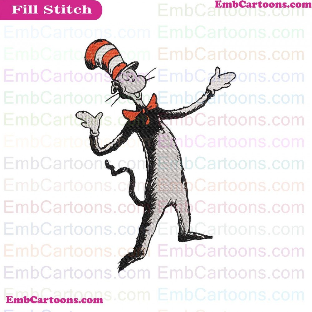 Dr Seuss Applique Design, Dr Seuss Embroidery Design, Seuss The Applique Design, Seuss The Embroidery Design, The Cat Applique Design, The Cat Embroidery Design, Cat In Applique Design, Cat In Embroidery Design, In The Applique Design, In The Embroidery D