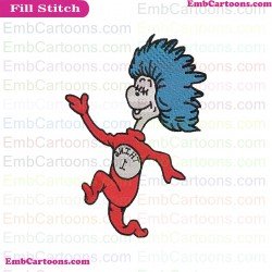 Dr Seuss The Cat In The Hat One Thing Walking Embroidery Design
