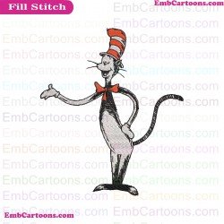 Dr Seuss The Cat In The Hat Very Happy Embroidery Design