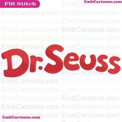 Dr Seuss The Cat In The Hat Words Embroidery Design