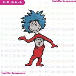 Dr Seuss Thing 13 Dr Seuss The Cat In The Hat Embroidery Design