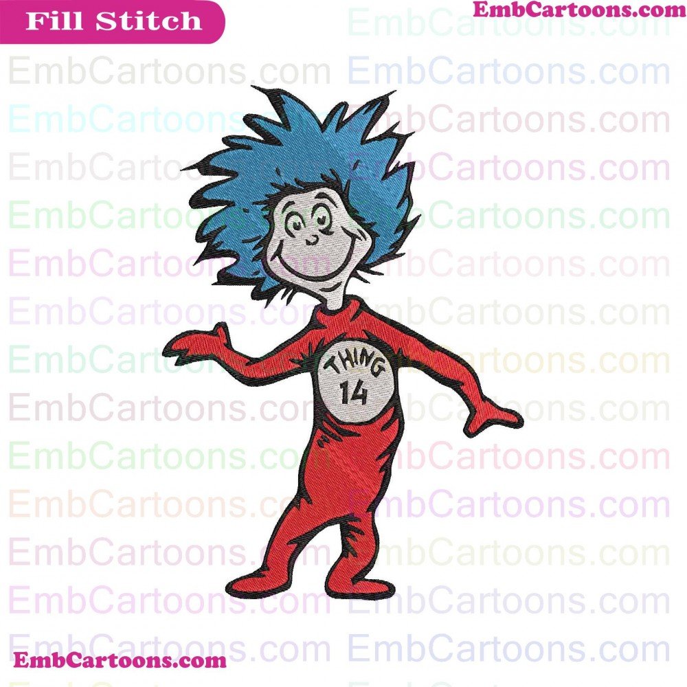 Dr Seuss Applique Design, Dr Seuss Embroidery Design, Seuss Thing Applique Design, Seuss Thing Embroidery Design, Thing 14 Applique Design, Thing 14 Embroidery Design, 14 Dr Applique Design, 14 Dr Embroidery Design, Seuss The Applique Design, Seuss The Em