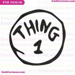Dr Seuss Thing 1 Circle Dr Seuss The Cat In The Hat Embroidery Design