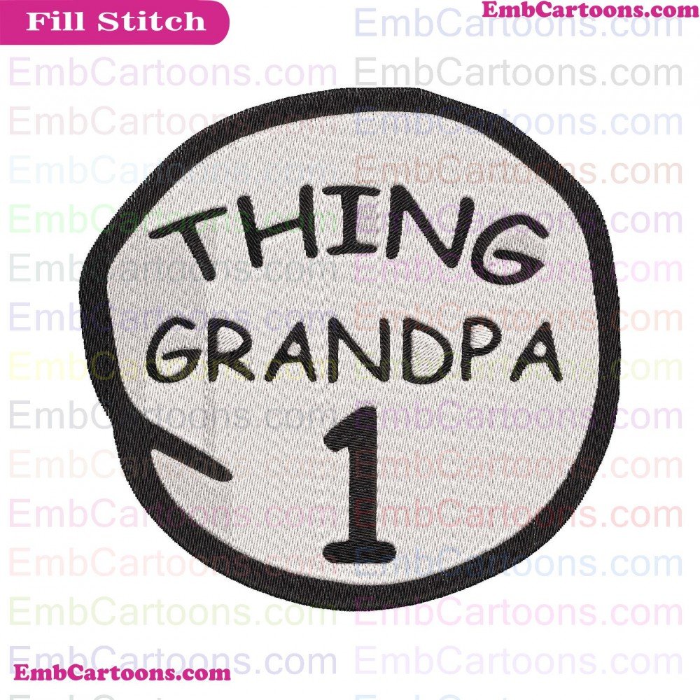 Dr Seuss Applique Design, Dr Seuss Embroidery Design, Seuss Thing Applique Design, Seuss Thing Embroidery Design, Thing 1 Applique Design, Thing 1 Embroidery Design, 1 Circle Applique Design, 1 Circle Embroidery Design, Circle Grandpa Applique Design, Cir