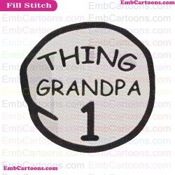Dr Seuss Thing 1 Circle Grandpa Dr Seuss The Cat In The Hat Embroidery Design