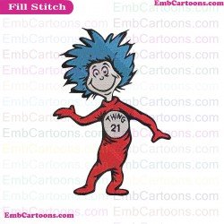 Dr Seuss Thing 21 Dr Seuss The Cat In The Hat Embroidery Design