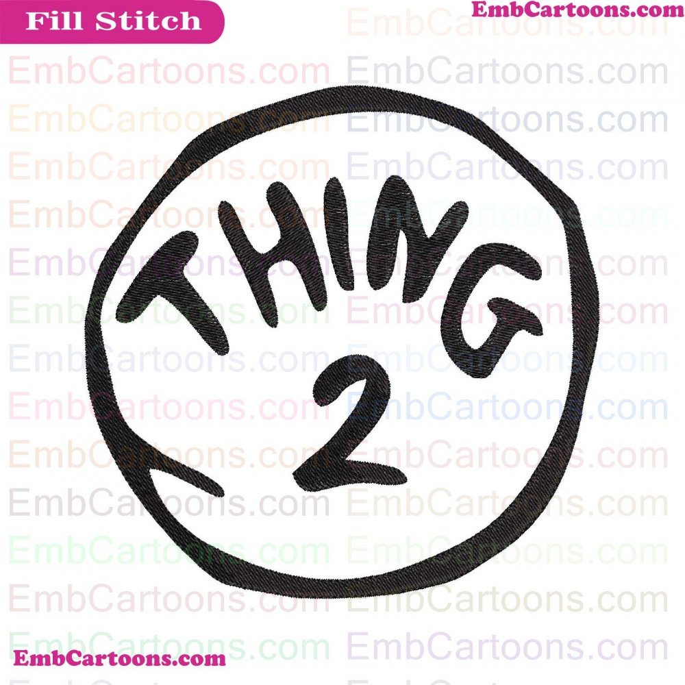 Dr Seuss Applique Design, Dr Seuss Embroidery Design, Seuss Thing Applique Design, Seuss Thing Embroidery Design, Thing 2 Applique Design, Thing 2 Embroidery Design, 2 Circle Applique Design, 2 Circle Embroidery Design, Circle Dr Applique Design, Circle D