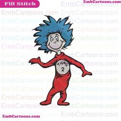 Dr Seuss Thing 2 Dr Seuss The Cat In The Hat Embroidery Design