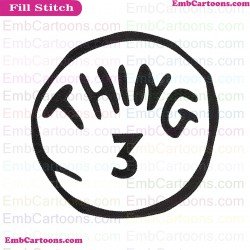 Dr Seuss Thing 3 Circle Dr Seuss The Cat In The Hat Embroidery Design