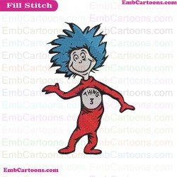 Dr Seuss Thing 3 Dr Seuss The Cat In The Hat Embroidery Design