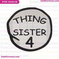 Dr Seuss Thing 4 Circle Sister Dr Seuss The Cat In The Hat Embroidery Design