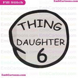 Dr Seuss Thing 6 Circle Daughter Dr Seuss The Cat In The Hat Embroidery Design